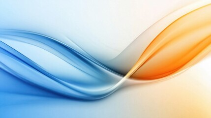 Obraz premium abstract background with blurred wavy lines in blue and orange colors