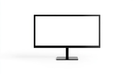 Modern monitor with blank white screen on minimalistic background ideal for digital mockup and advertising purposes.