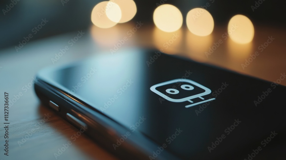 Poster grok ai chatbot logo displayed on smartphone against soft glowing background technology and innovati