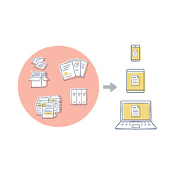 DX・紙からデジタルデータへの移行イメージ