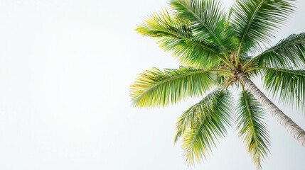 Tropical Palm Tree Against a Clear Sky: A Summer Paradise