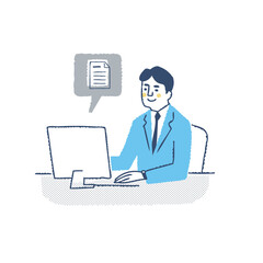 パソコン作業をするビジネスパーソン　男性