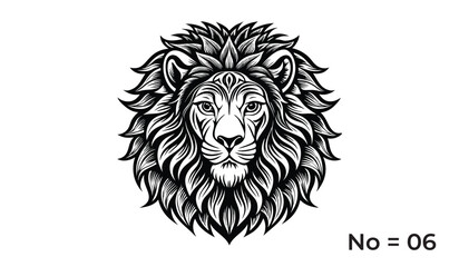 Shilhouettee of lion head or lion