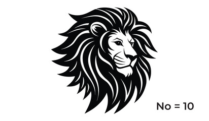 Shilhouettee of lion head or lion