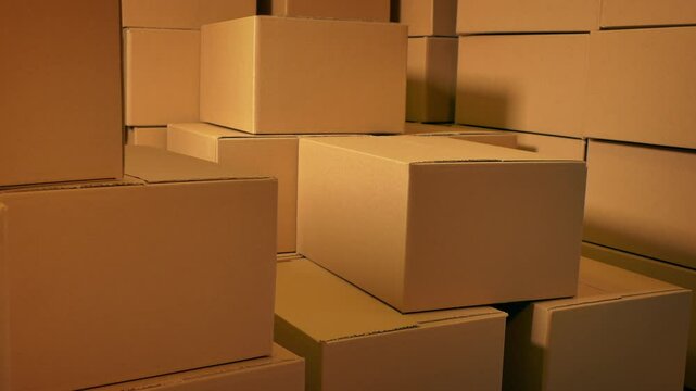 Boxes In Warehouse, Generic Product Business Concept
