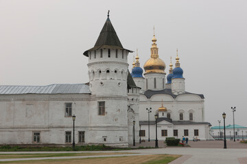 Russia Tyumen region Tobolsk Tobolsk Kremlin view on a cloudy summer day