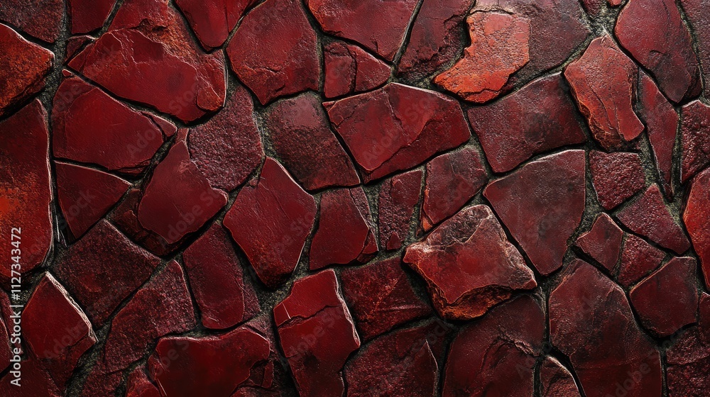 Poster red granite stone texture background featuring irregularly shaped pieces creating a unique, natural 