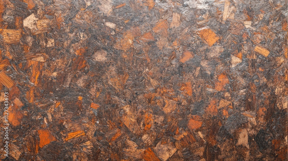 Poster close up of particleboard texture showcasing the intricate patterns of compressed wood chips in a na