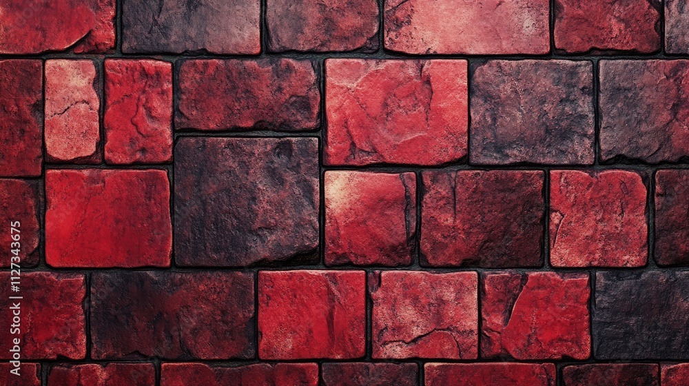 Poster red granite tile texture showcasing a rich array of deep red and black tones suitable for background