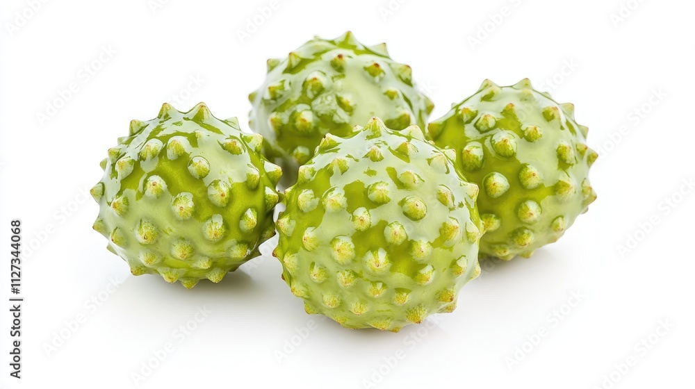 Poster green chestnuts isolated on white background showcasing macro details suitable for design elements a