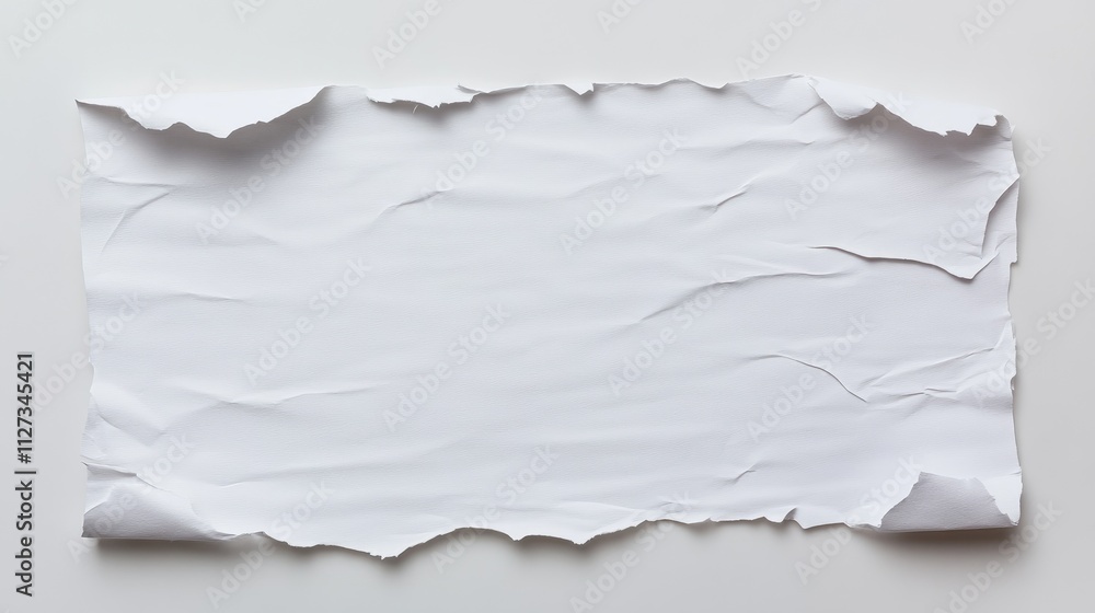 Poster crumpled blank paper with torn edges ready for text or messages related to customer understanding an