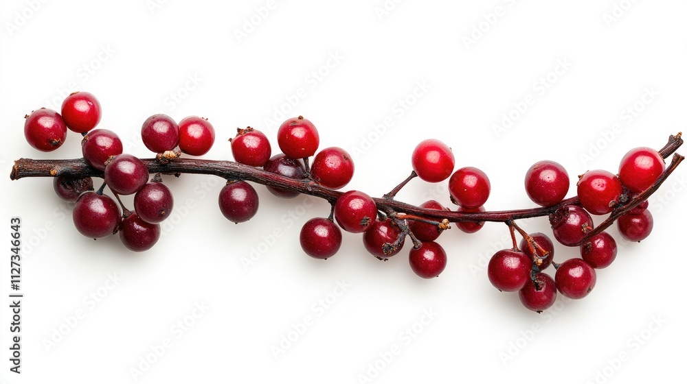 Poster fresh red grape cluster isolated on a white background showcasing ripe berries for food and beverage