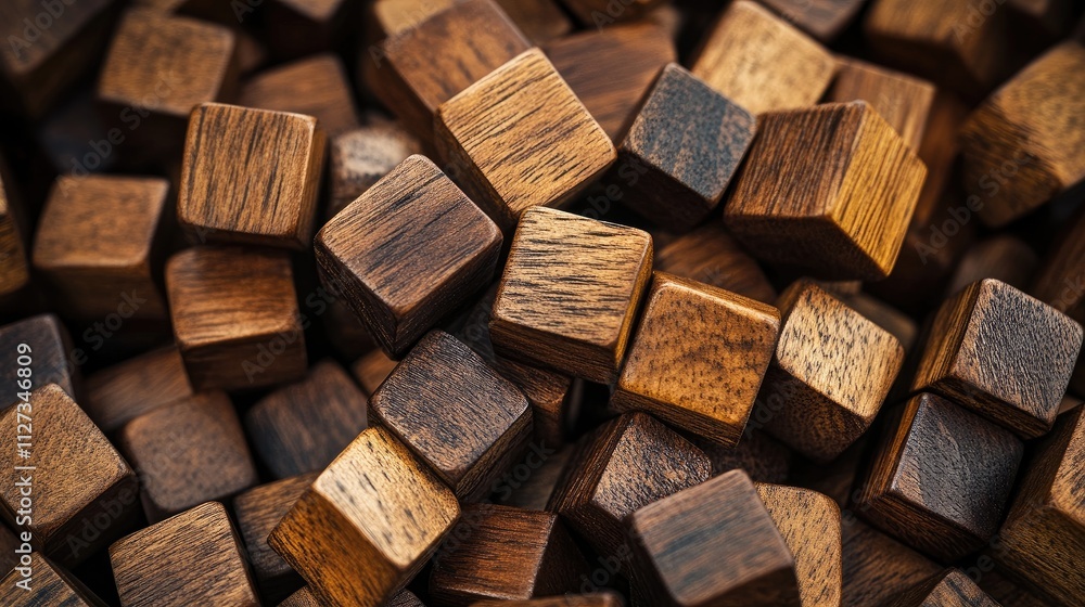 Poster wooden cubes representing kpi key performance indicators in human resource project management for bu