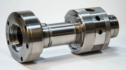 Precision machined metal component showcasing detailed lathe work and high-quality manufacturing techniques in industrial machining.