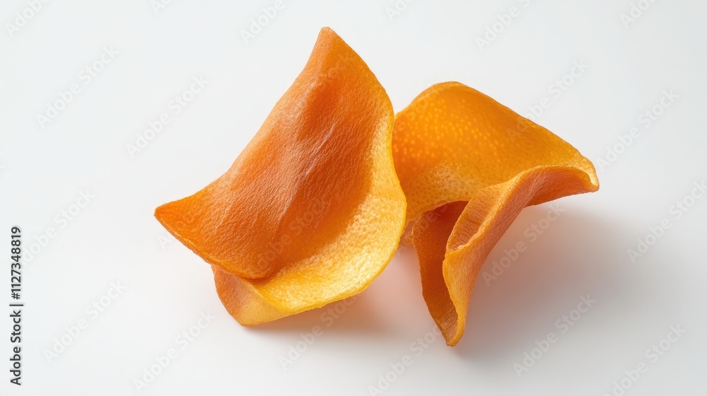 Poster isolated orange peel segments showcasing vibrant texture and color on a clean white background for c