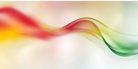 Fototapeta premium Flowing smoothly, colorful waves create a stunning abstract design against a white background, showcasing a vibrant spectrum of colors that evoke energy and elegance