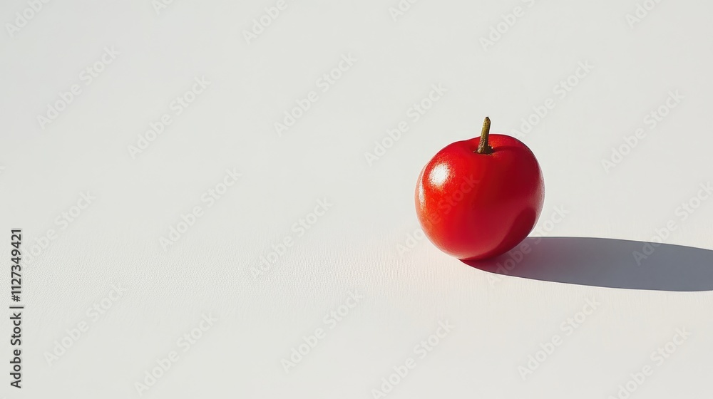 Poster red date fruit isolated on a clean white background casting a soft shadow highlighting its glossy su