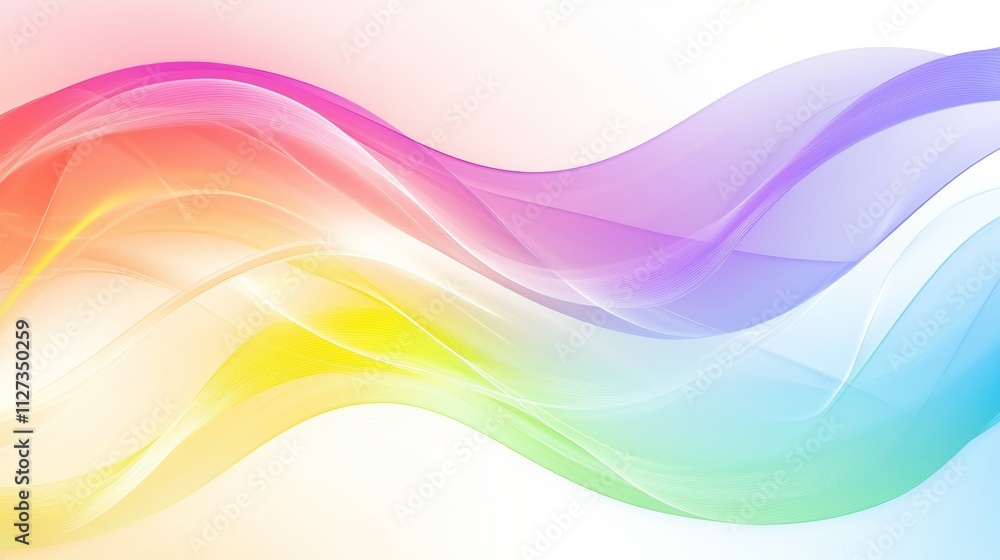 Poster smooth, vibrant waves of color create a dynamic and visually appealing abstract design, flowing grac