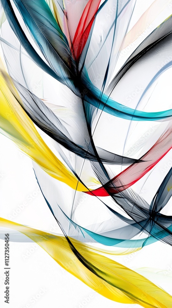 Aufkleber dynamic colorful abstract lines gracefully flowing and intertwining create a vibrant and captivating
