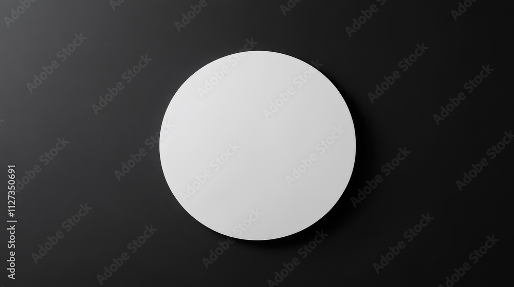 Poster Overhead view of a blank vinyl record on a dark background for customizable text or graphic design applications