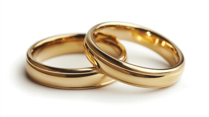 Elegant gold wedding bands symbolizing love and commitment perfect for marriage or engagement related projects.