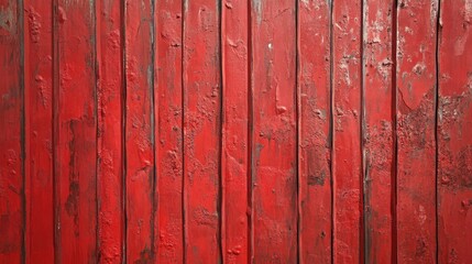 Red corrugated steel wall texture with weathered paint and vertical grooves ideal for industrial or rustic design backgrounds