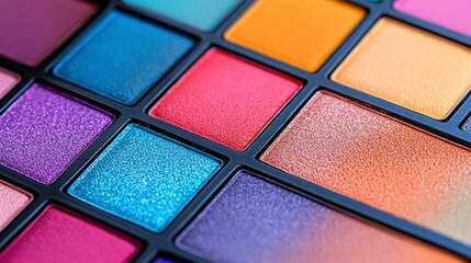 Fototapeta premium Vibrant and Colorful Array of Eyeshadow Palette Showcasing Artistic Design and Creativity