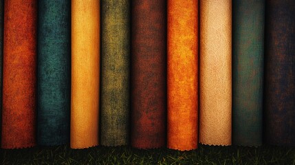 A diverse assortment of raw textiles including silk and wool, displayed in an arrangement that emphasizes texture and color.