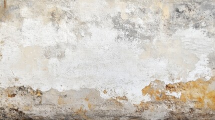 Aged Grunge Cement Wall Texture Background Showing Faded White Paint and Cracked Surface Ideal for Architectural Design and Creative Projects