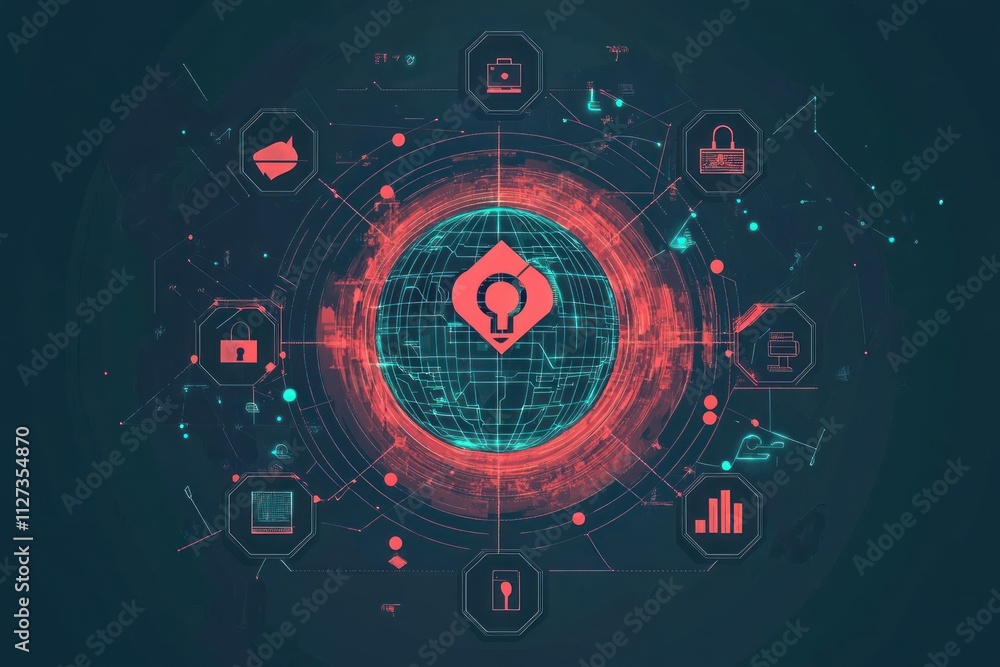 Poster global network visual representation concept