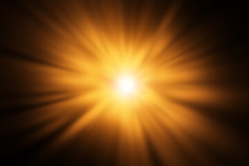 Realistic light flashes.Golden shining light effect.Bright sun sparkles with stars and sparkles.