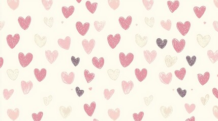 Pastel colored hearts seamless pattern creating a romantic, delicate and sweet atmosphere, perfect for valentine's day, wedding invitations, baby showers, or any lovely design project