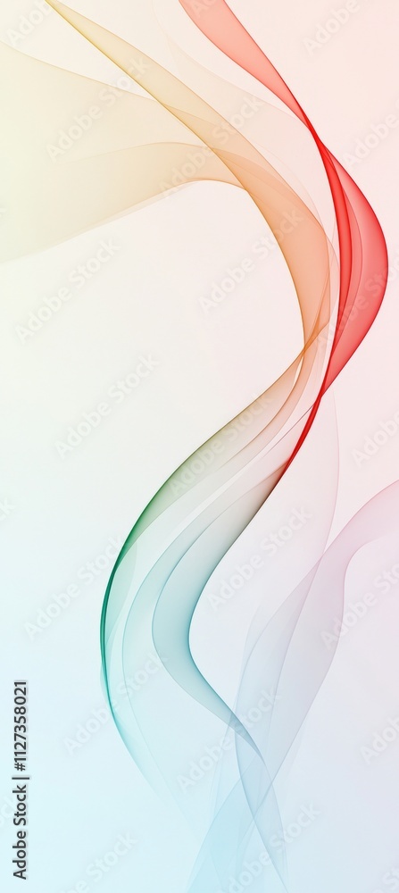 Poster smooth, colorful abstract waves create an elegant design with fluid movement, ideal for backgrounds,