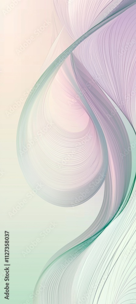Poster gentle pastel hues blend seamlessly in a swirling abstract composition, creating a mesmerizing visua