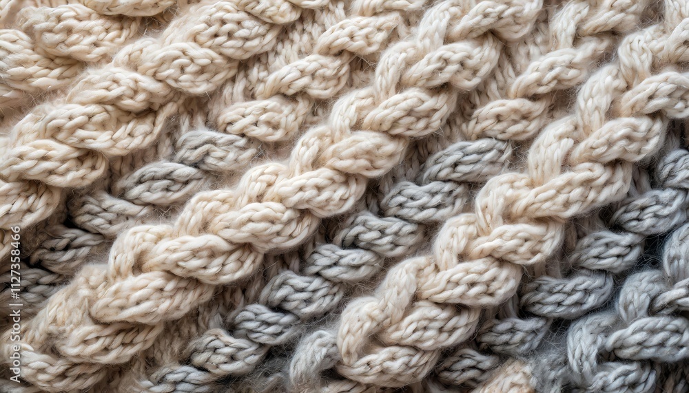 Poster Cozy Knitted Wool Texture Background Soft and Fuzzy Beige Fabric Patterned Surface for Warm and Inviting Designs