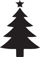 Fototapeta premium Charismas Tree symbol silhouette vector style illustration 