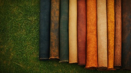 A collection of raw fabric swatches, including cotton and silk, displayed to emphasize natural textures and vibrant color variety.