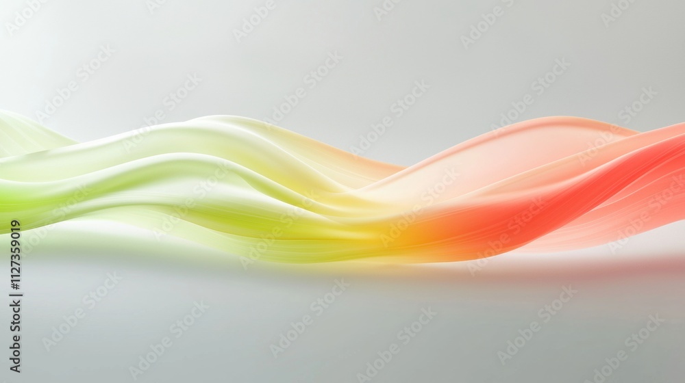 Poster flowing smoothly, a vibrant wave gradient creates an elegant and dynamic abstract design on a clean 