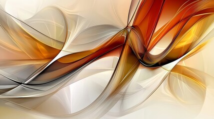 Abstract digital art showcasing dynamic orange and brown waves. Creating a sense of fluidity and motion against a soft white backdrop. Ideal for projects related to energy. Technology. Or modern art