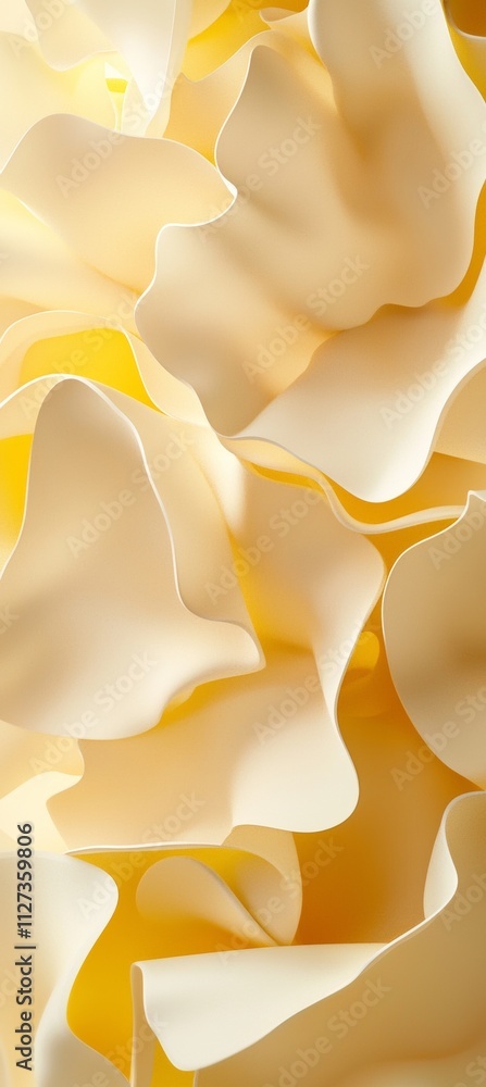 Aufkleber smooth, undulating shapes in shades of yellow and white intertwine, creating a visually captivating 