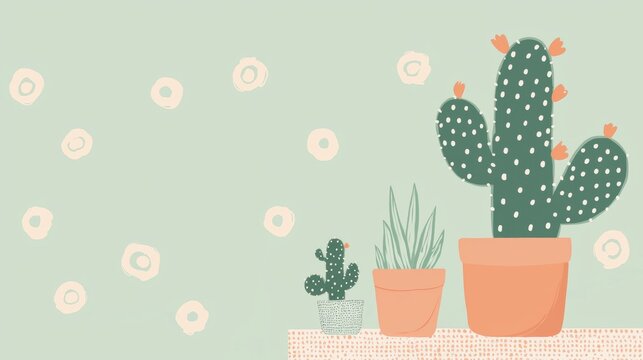 Potted cacti and succulents of varying sizes create a charming indoor garden scene, adding a touch of nature and tranquility to a home or workspace
