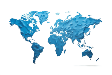 Detailed Wall Map Isolated on Transparent Background - Generative AI