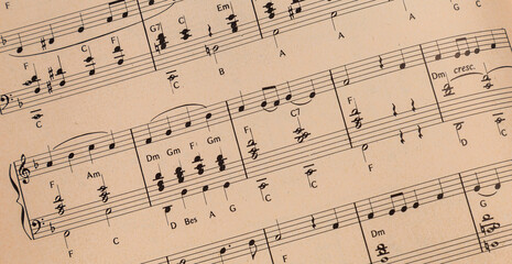 Obraz premium Close-up of sheet music page 