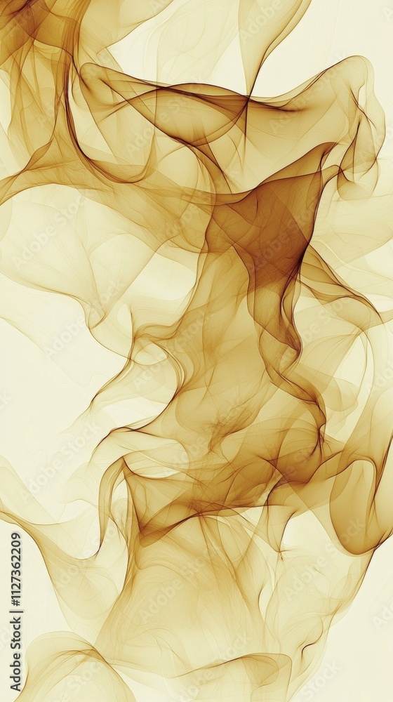 Aufkleber abstract gold veil flowing gracefully in a white space, creating a mesmerizing and ethereal visual e