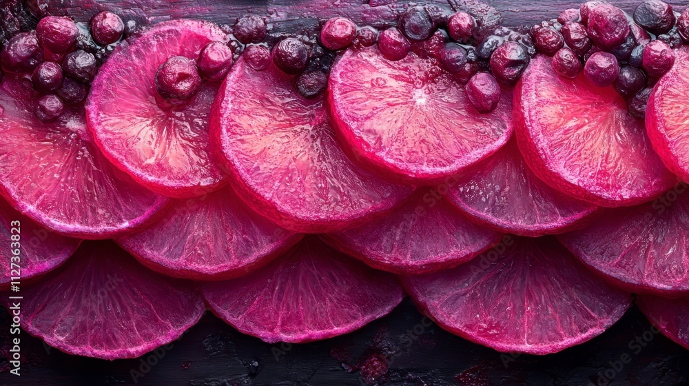 Poster vibrant and artistic display of layered citrus slices for unique background design