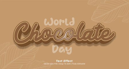 world chocolate day editable 3d text style