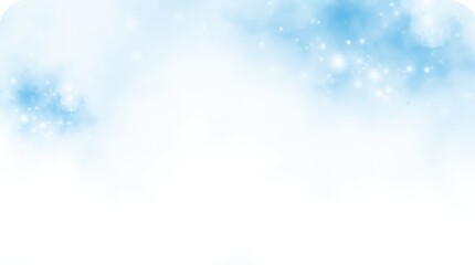 Delicate strokes of blue and white create a tranquil winter atmosphere, evoking the playful spirit of snowflakes dancing in the cold air under a bright sky