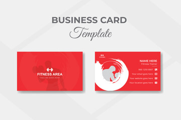 Fitness club gym business card design vector illustration