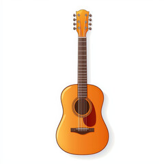 Obraz premium vibrant acoustic guitar with glossy finish, showcasing its beautiful wood grain and classic design. Perfect for music lovers and aspiring musicians