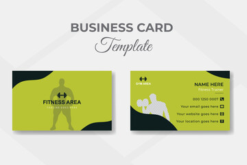 Fitness GYM business card or horizontal template design